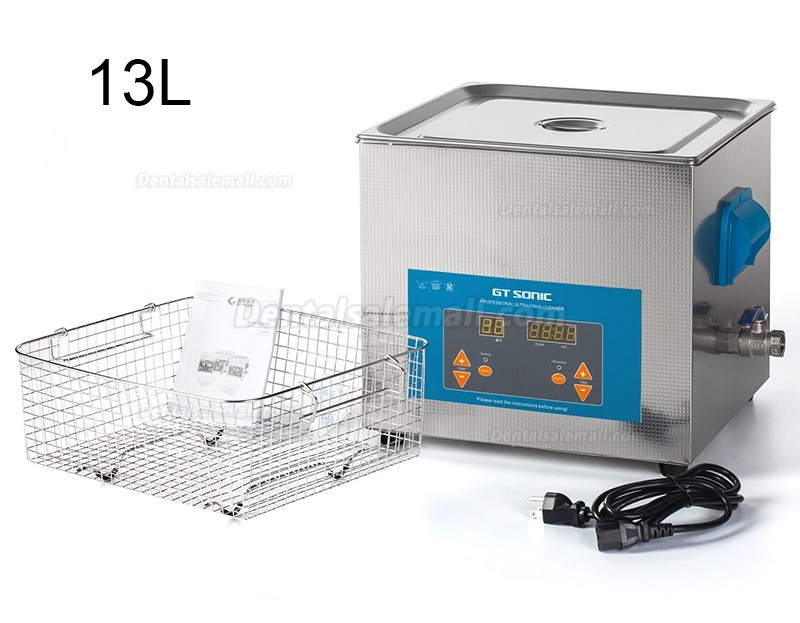 GT SONIC QTD 2-27L Tabletop Digital Ultrasonic Cleaner with Heater for Dental Lab Industry Jewelry